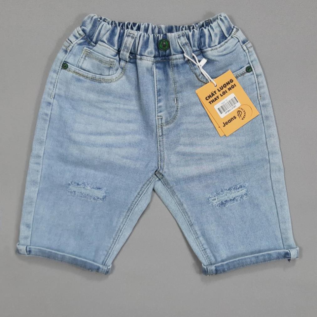 Quần jean bé trai [Cao Cấp Chính Hãng], quần bò lửng cho bé trai rách nhẹ HPjeans cao cấp, từ 5 đến 7 tuổi