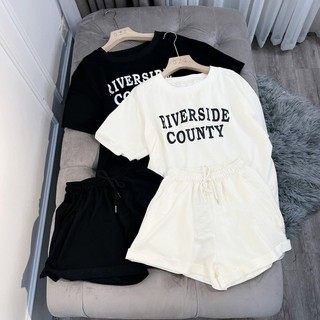 Bộ Thể Thao Đen Trắng Quần Ngố Riversite County