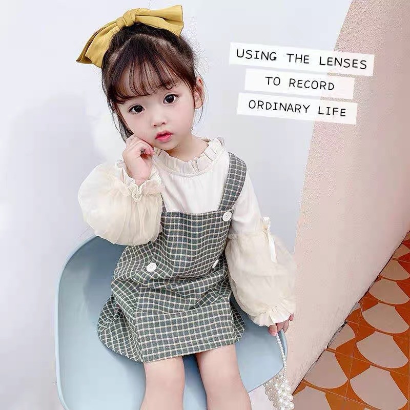 Đầm Công Chúa Sọc Ca Rô Phong Cách Châu Âu Cho Bé Gái 110-xxl