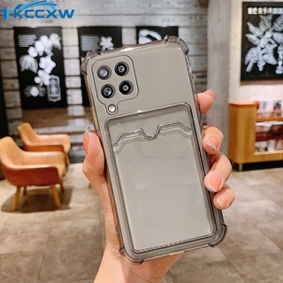 Ốp Điện Thoại Dẻo Trong Suốt Có Túi Khí Chống Sốc Đựng Thẻ Ảnh Cho Samsung Galaxy Note 9 M12 M02 M02S M01S F12