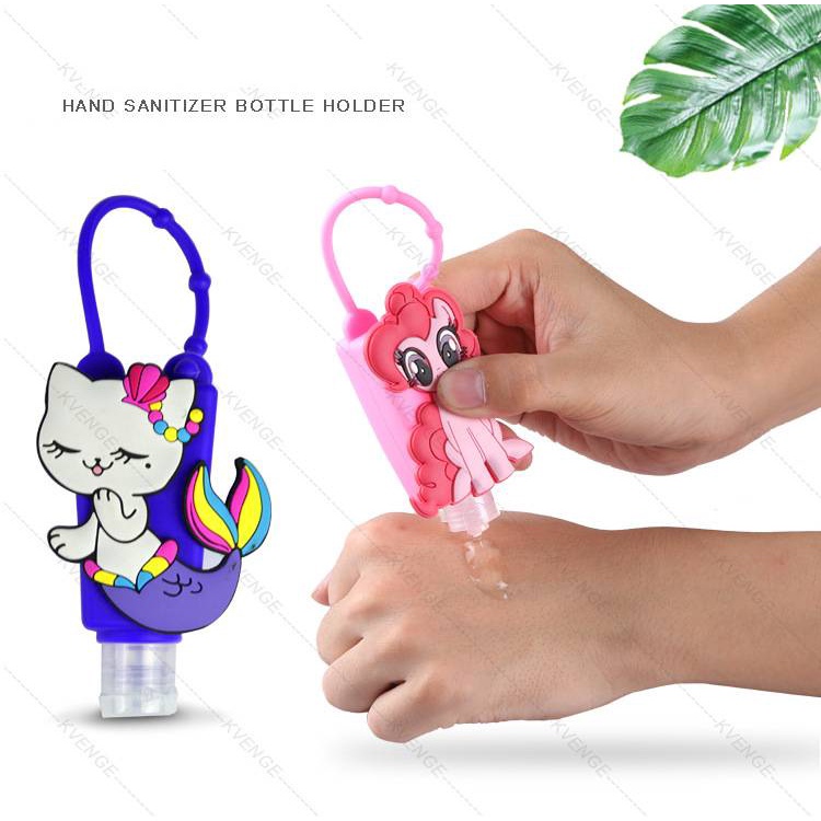 [Hàng mới về] Vỏ đựng chai gel rửa tay kháng khuẩn hình động vật bằng silicone 30ml