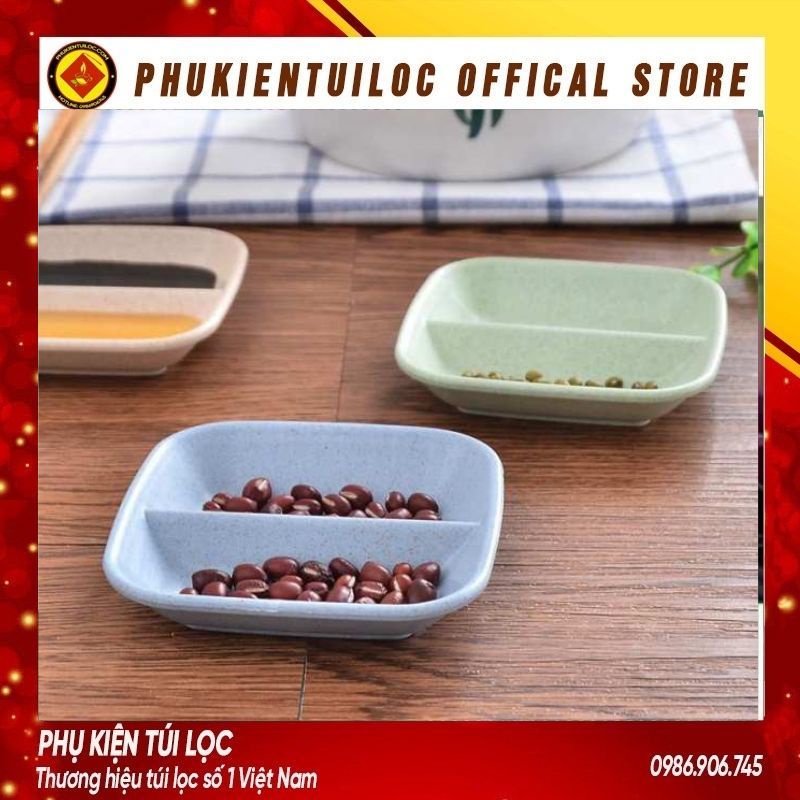 Đĩa Đựng Gia Vị 1 Ngăn/2 Ngăn Kiểu 2 - Chén Bát Nhỏ Đựng Nước Mắm, Nước Chấm, Xì Dầu Để Bàn Ăn Lúa Mạch