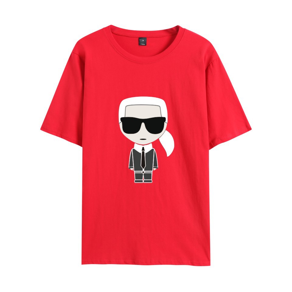 Áo Thun Ngắn Tay In Hình Mèo Karl Lagerfeld Carl.lagerfield Dễ Phối Đồ Nhiều Size S-5XL