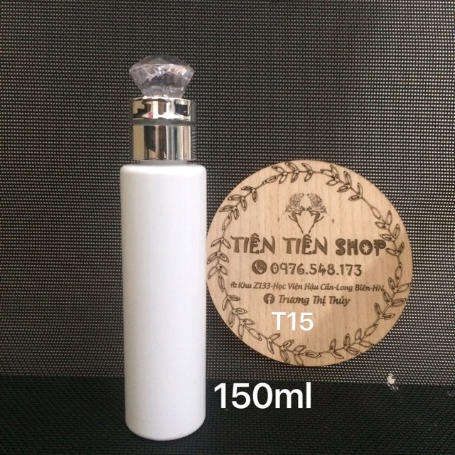 Chai nhựa trắng đục 150ml nắp bật kim cương