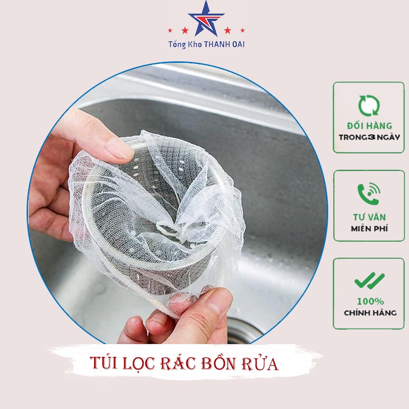 TÚI LỌC RÁC BỒN RỬA CHÉN, RỬA BÁT SET 100 túi