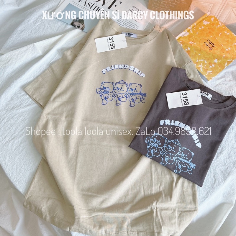 áo thun 3158 ✨ FREESHIP ✨ mẫu gấu friendship dễ thương áo thun cotton unisex
