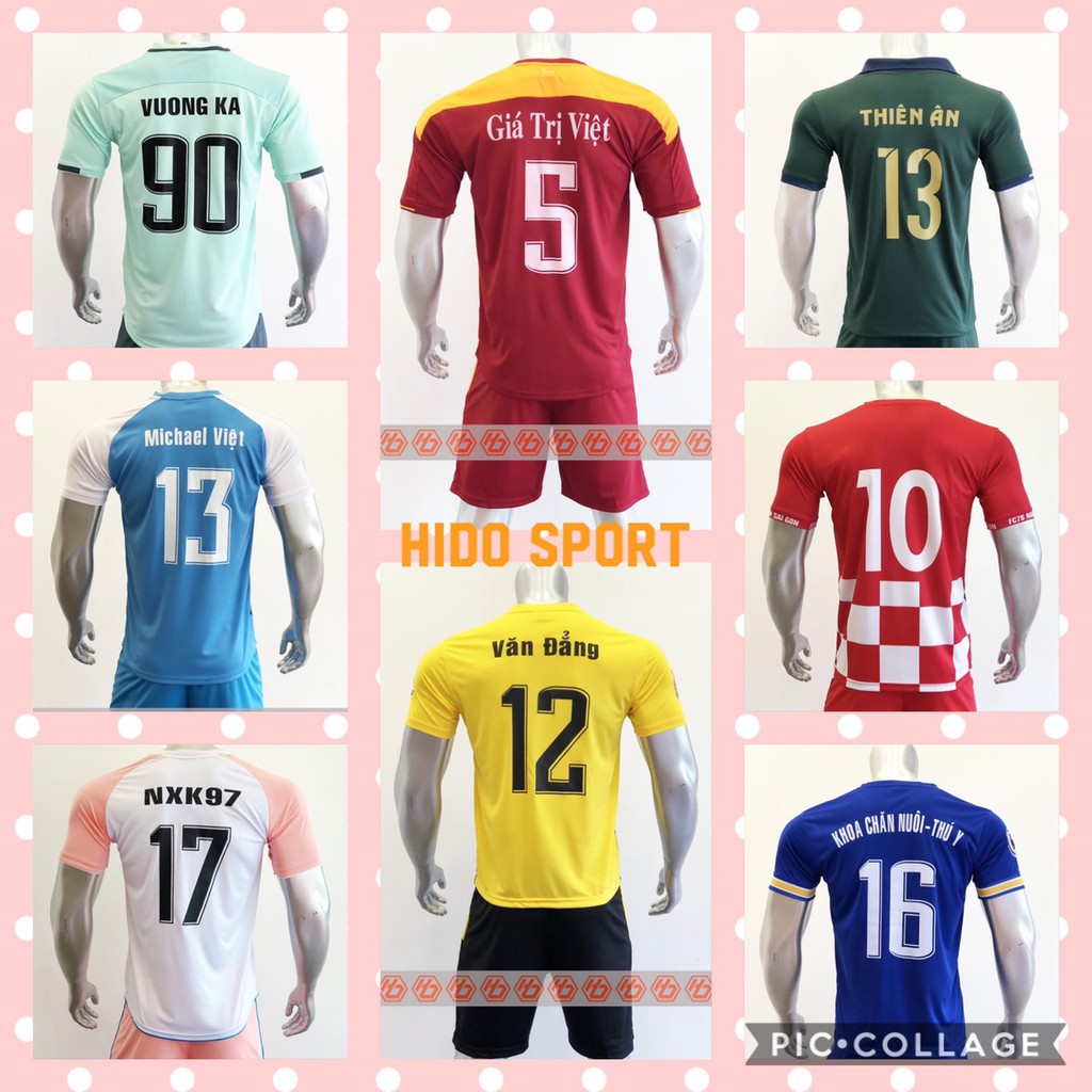 IN TÊN + SỐ QUẦN ÁO BÓNG ĐÁ THEO YÊU CẦU ( ÁP DỤNG MUA HÀNG TẠI HIDO SPORT)