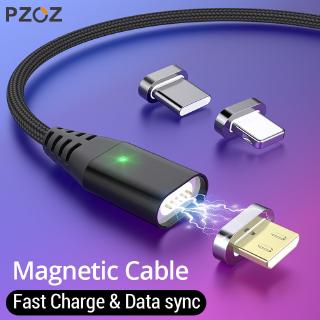 Cáp từ tính PZOZ Sạc nhanh Cáp micro USB Loại c Sạc nam châm USB c Dây micpyb Dành cho iphone 11 pro Xr x redmi note 9s