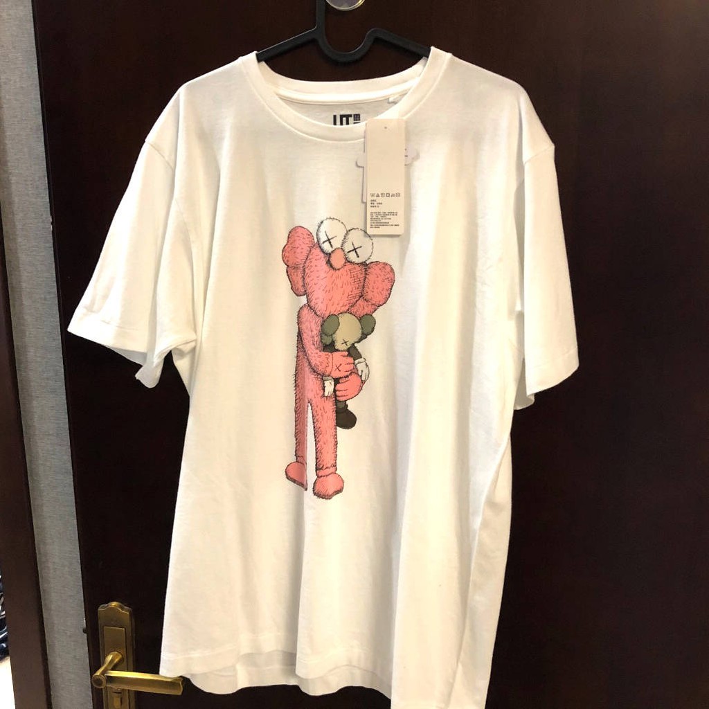 100% Cotton Wild Wild Frame Tide Brand Kaws Sesame Street ut khớp mùa xuân hè Cặp đôi Đầm nam và nữ với áo thun đoạn