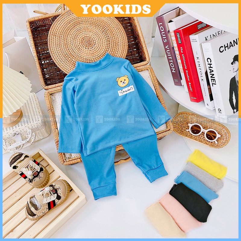 Quần áo thu đông cho bé YOOKIDS chất cotton zip hàn co giãn 4 chiều và giữ ấm cực tốt cho bé trai bé gái 1 2 3 4 tuổi