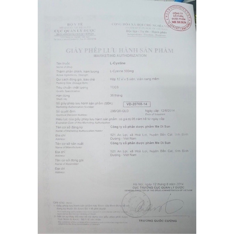 ✅(chính hãng)L-cytein 500 korea da đẹp tóc khỏe | Thế Giới Skin Care