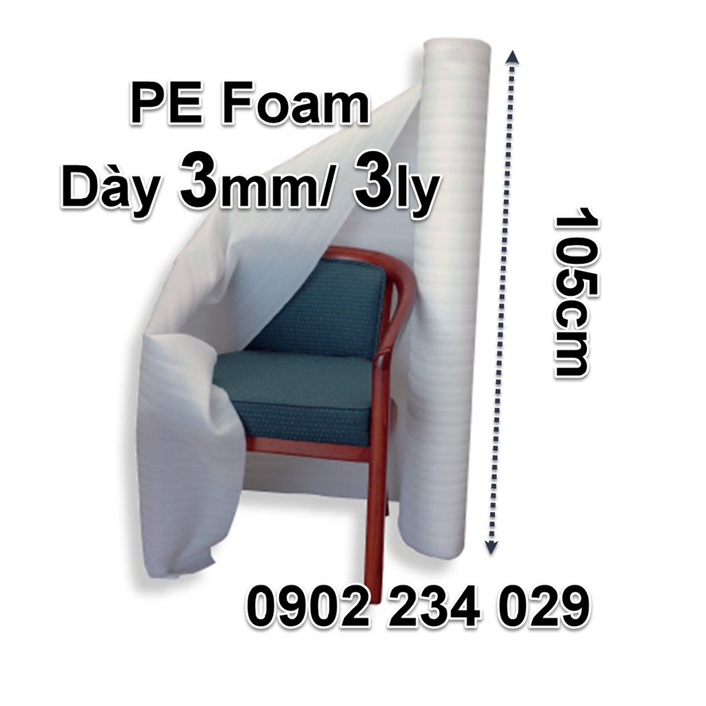 1 Mét Mút Xốp Pe Foam Dày 3mm/ 3ly Bọc Lót Gói Hàng