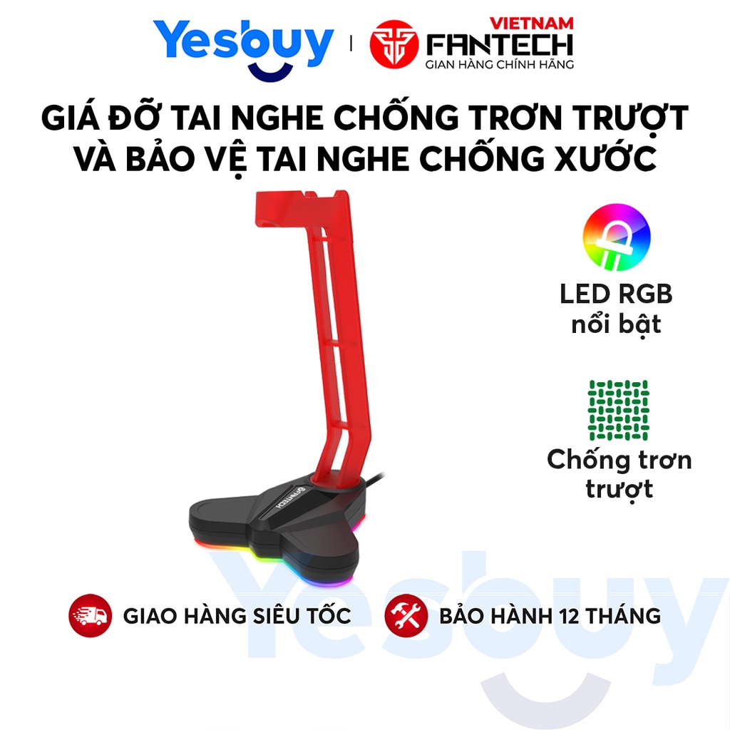 Giá đỡ tai nghe chống trơn trượt và bảo vệ tai nghe chống xước LED RGB  FANTECH AC3001s - Hãng phân phối chính thức