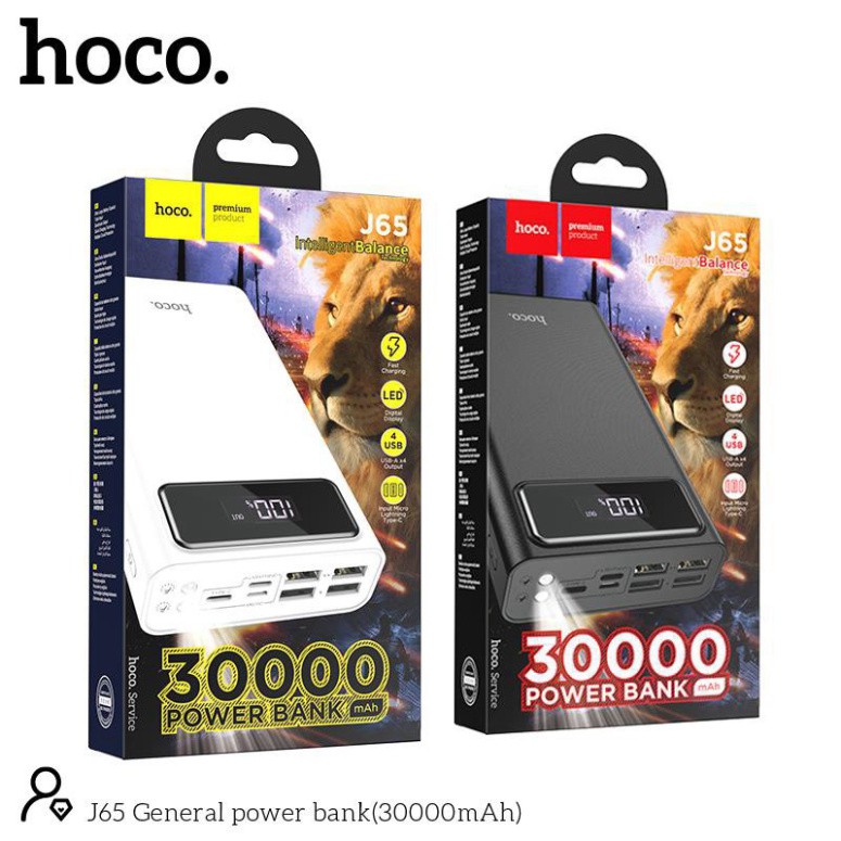 CHÍNH HÃNG✔️✔️PIN SẠC DỰ PHÒNG HOCO J65 30.000mAh -40000 mAh SẠC NHANH 4 CỔNG USB - HIỂN THỊ PIN LED - CHÍNH HÃNG