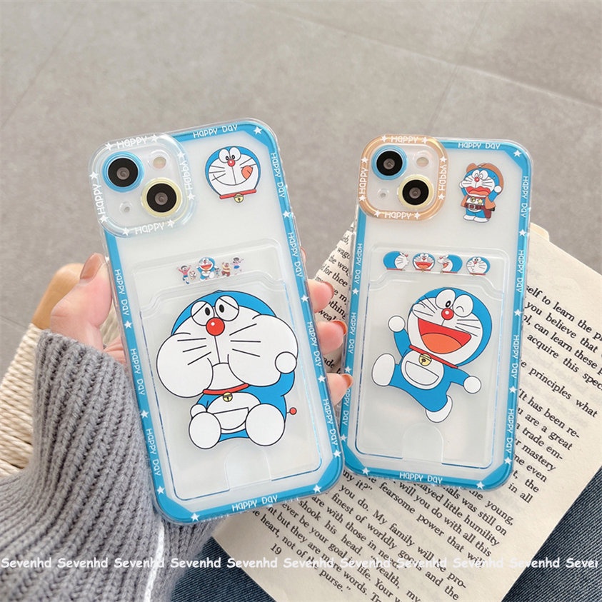 Ốp Điện Thoại Dẻo Trong Suốt Họa Tiết Doremon Cho iPhone 14 13 12 11 Pro Max X XR Xs Max 8 7 6 6s Plus SE 2020