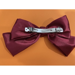 Kẹp tóc phối nơ bản to vải lụa satin đẹp