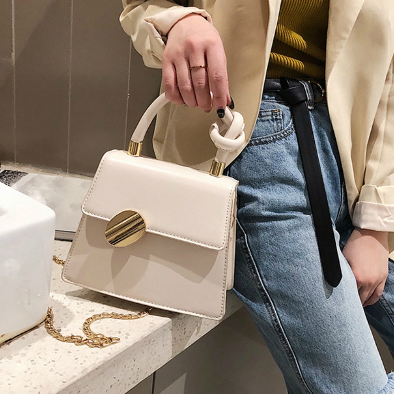 Túi Đeo Vai Hình Vuông Cỡ Nhỏ Thiết Kế Dây Đeo Sợi Xích Phong Cách Cổ Điển Thời Trang Cho Nữ