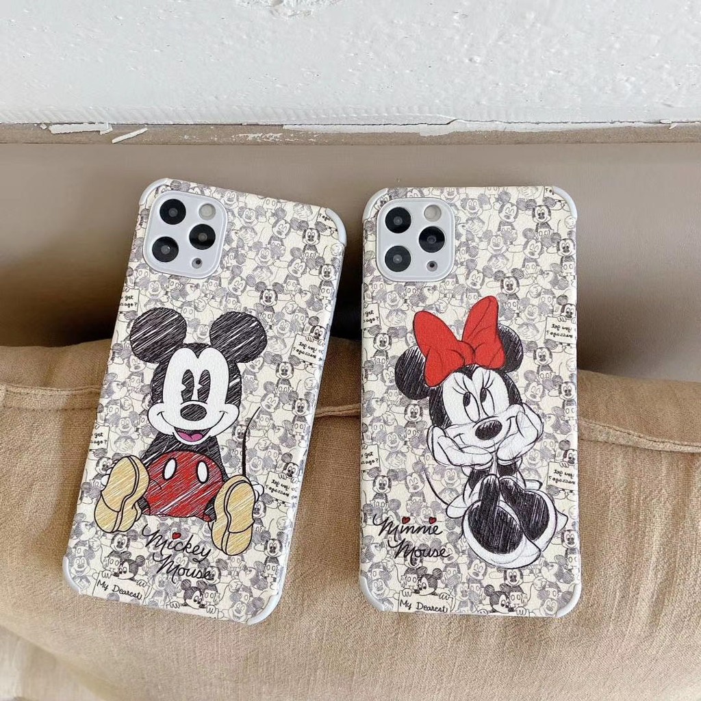 Ốp Điện Thoại Họa Tiết Chuột Mickey Minnie Vẽ Tay Kiểu Retro Xinh Xắn | BigBuy360 - bigbuy360.vn