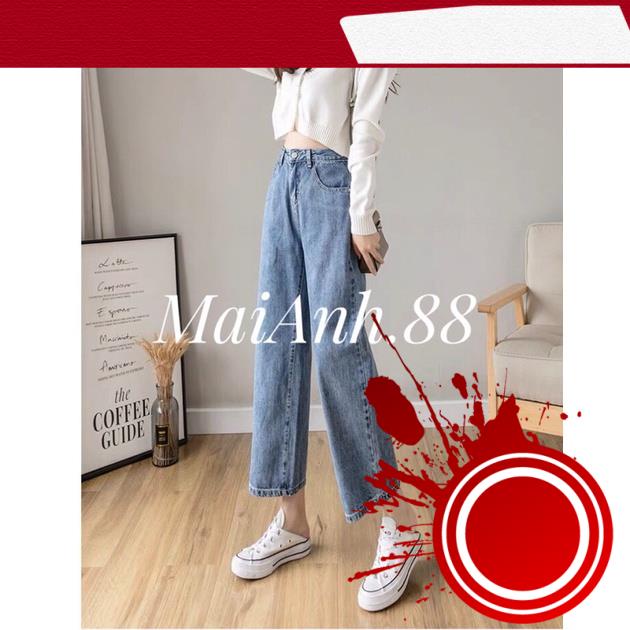 (Giảm Mạnh) Quần bò nữ - Quần jean ống rộng nữ lưng cao chất jean cotton mềm, đẹp Hottrend 2021- MaiAnh.88