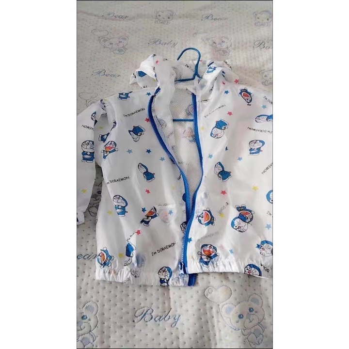 Áo khoác gió lưới chống nắng hoạ tiết Doraemon/Phi hành gia cho bé gái & bé trai  N01226