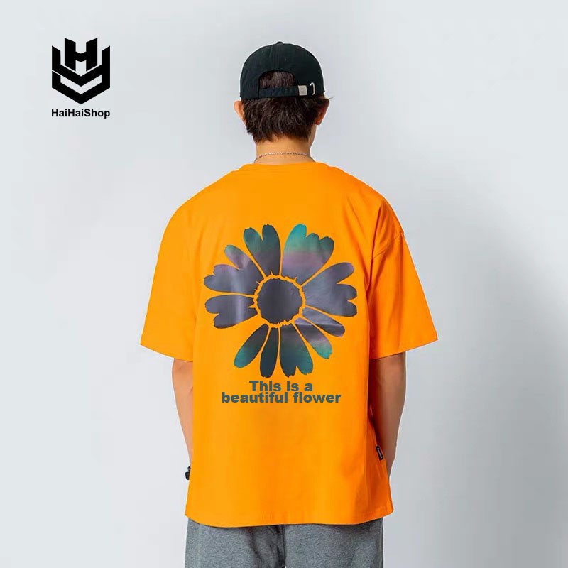 Áo Thun Phản Quang Hoa Cúc Life Cotton 75% Form Rộng Unisex Nam Nữ Rẻ Đẹp HaiHaiShop, Ken T-Shirt.