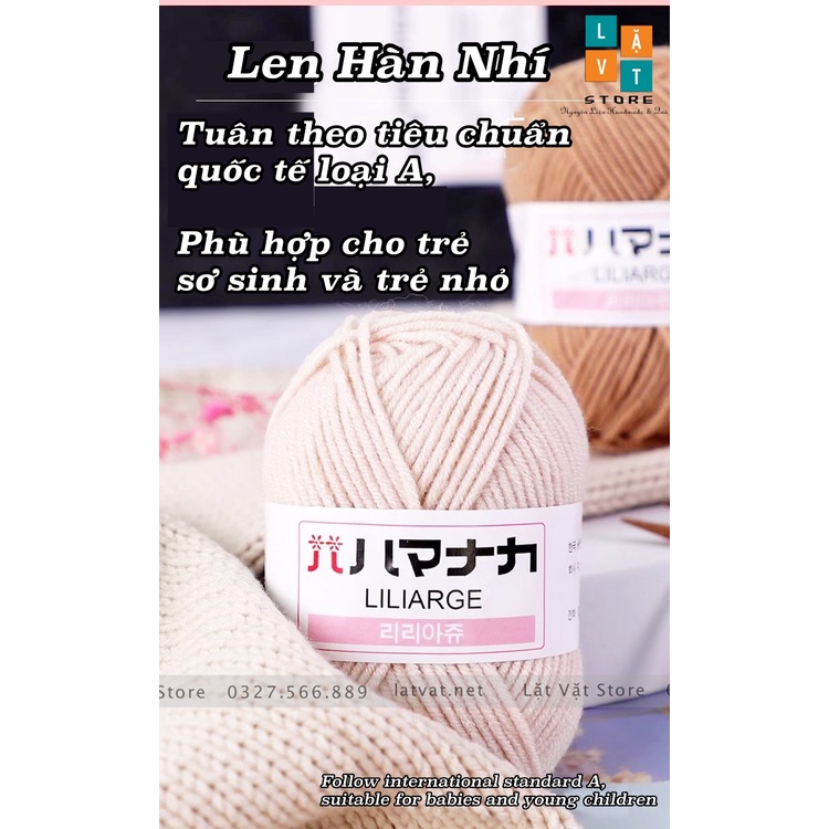 Len Milk Cotton Hàn Quốc 25g - len hàn nhí dùng để móc cho người mới làm gồm 50 màu
