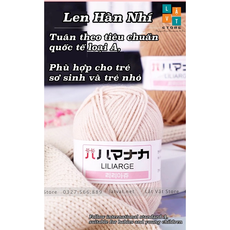 50 màu Len Hàn Nhí, len milk cotton sợi dòng 4 sợi - len dùng để đan, móc, quần áo trẻ em, làm thú nhồi bông, handmade