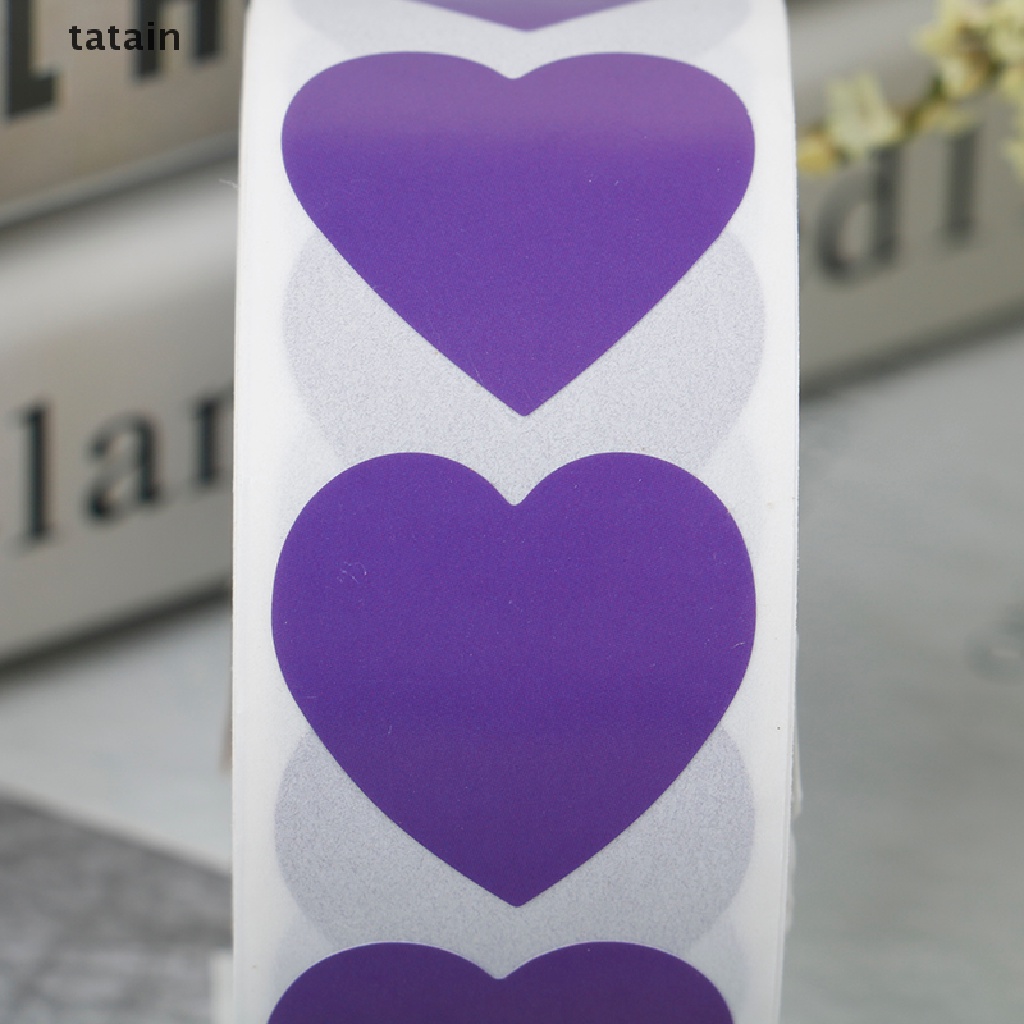 [TAT] 500Pcs/Roll Love Heart Shaped Seal Labels Package Label Sticker mark CVX