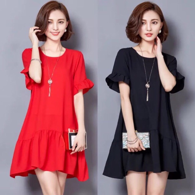 Đầm suông đuôi cá tay bèo 