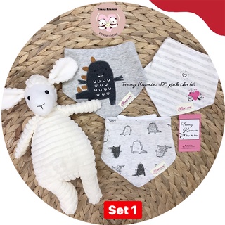 Combo 3 yếm tam giác mom's care , chất liệu bông mềm mại