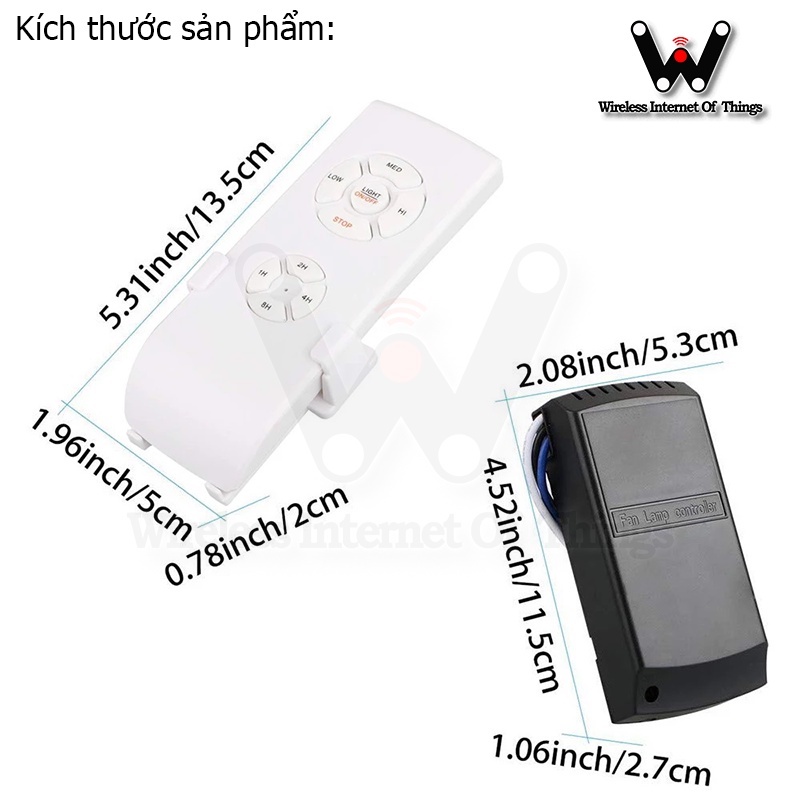 BỘ ĐIỀU KHIỂN QUẠT TRẦN - ĐÈN QUA WIFI - CÓ KÈM REMOTE