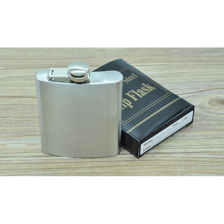 Bi đông đựng rượu inox 7oz, nhỏ gọn bỏ túi, dung tích 210ml