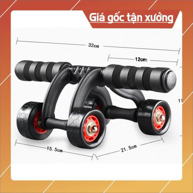 [Giảm 50%] Con Lăn Tập Cơ Bụng 4 Bánh Roller + Tặng Thảm Lót