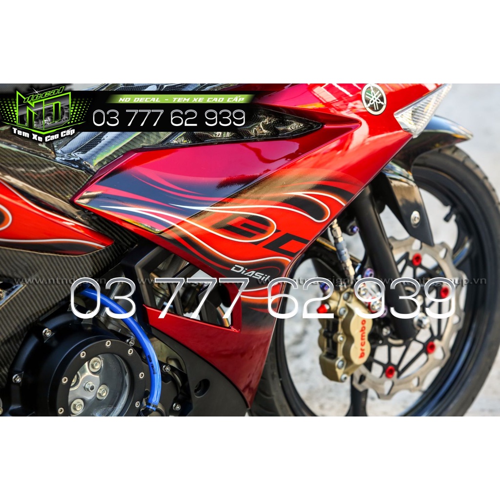 Tem rời Exciter 150 mẫu lửa đỏ đen hot 2022 - đổi màu tùy xe khách hàng