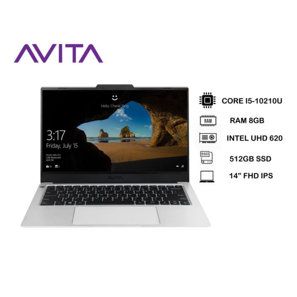 Laptop AVITA LIBER V 14 – Màu Bạc Cloud Silver – INTEL CORE I5-10210U/RAM 8GB/ SSD 512GB/ Win 10 Home BẢO HÀNH 24 THÁNG | BigBuy360 - bigbuy360.vn