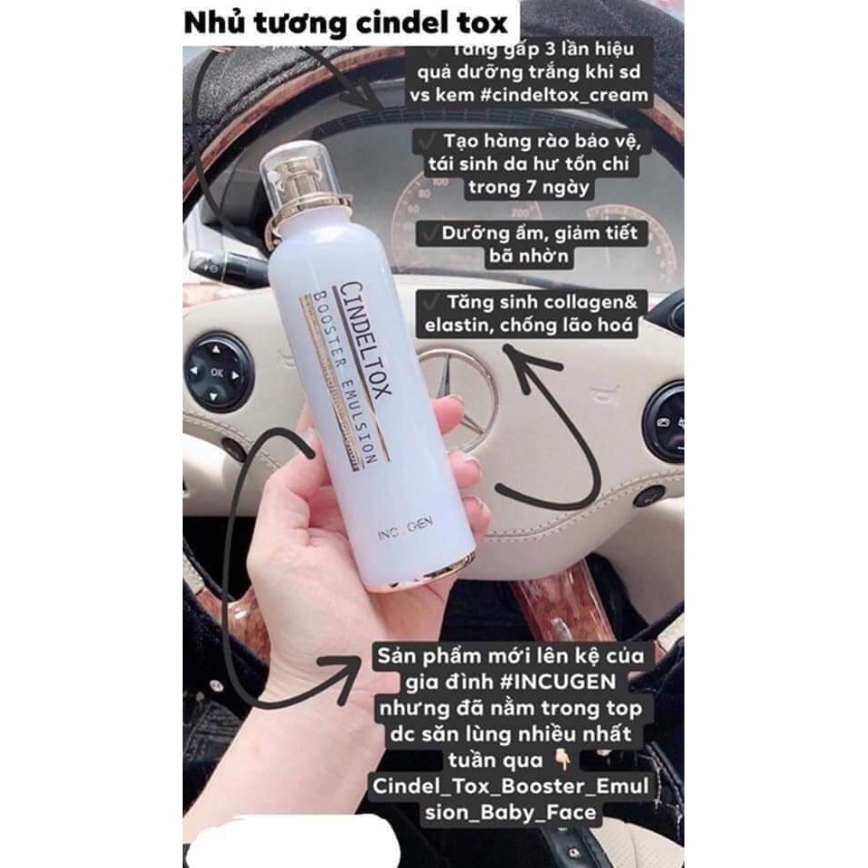 Nhũ tương dưỡng trắng Cindel tox Booster Emulsion