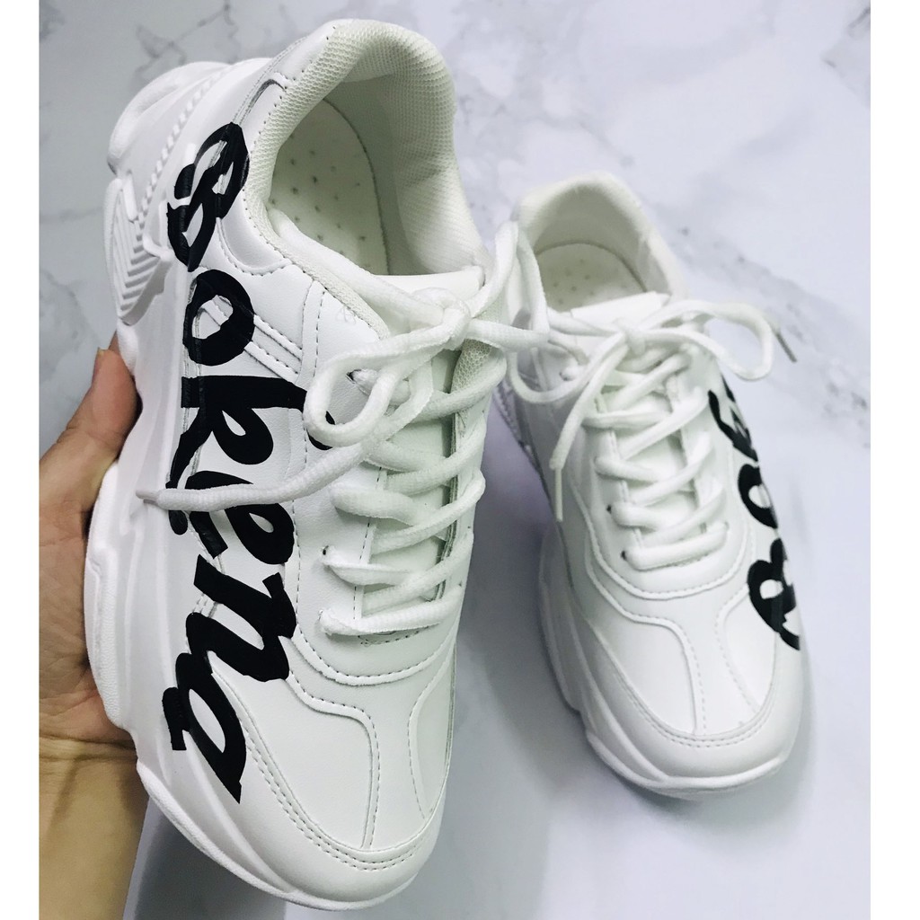 [ SALE ] giày thể thao nữ Bokenalici có hai màu đen trắng và đỏ trắng