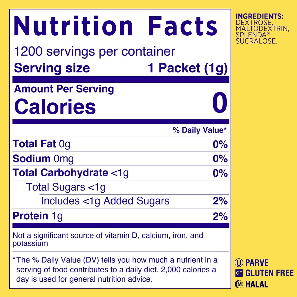 Đường Ăn Kiêng Splenda No Calories Sweetener 1200 gói - USA
