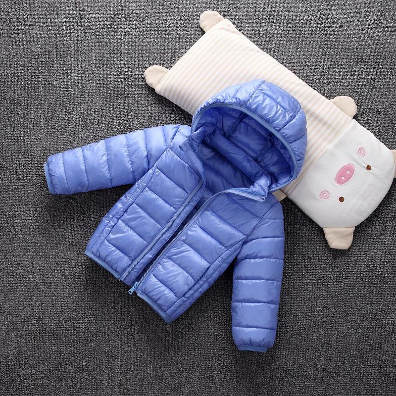 ☢Children down cotton-padded jacket thin boy clothes 2019 new small children's clothing baby hooded girls