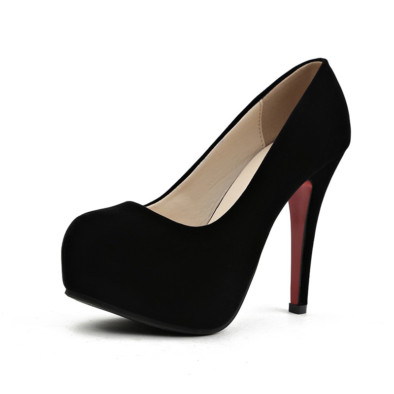 Giày cao gót 12p đầu tròn da lộn đẹp cho các nàng lọ lem muốn toả sáng, lùn cũng có thể cao dễ dàng