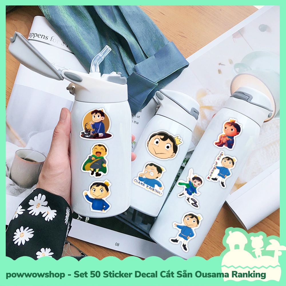[Sẵn VN - Hỏa Tốc] Set 50 Mini Sticker Decal Dán Trang Trí Mẫu Nhân Vật Anime Manga Ousama Ranking, Ranking Of Kings