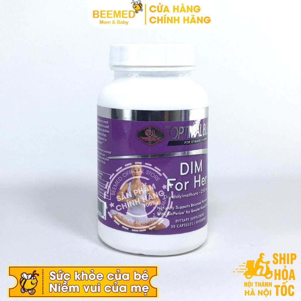 Bổ sung nội tiết tố nữ Dim for Her từ Olympian Labs Nhập khẩu Mỹ Hộp 30v tăng cường sinh lý, làm đẹp da