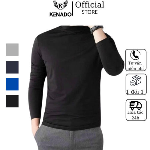 Áo giữ nhiệt nam KENADO,vải thun co giãn 4 chiều, không bai xù, giữ ấm tốt. Áo thun thể thao nam