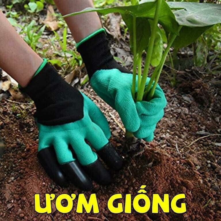 Găng tay làm vườn đa năng hỗ trợ móng đào, xới, nhổ cỏ thông minh No.101184