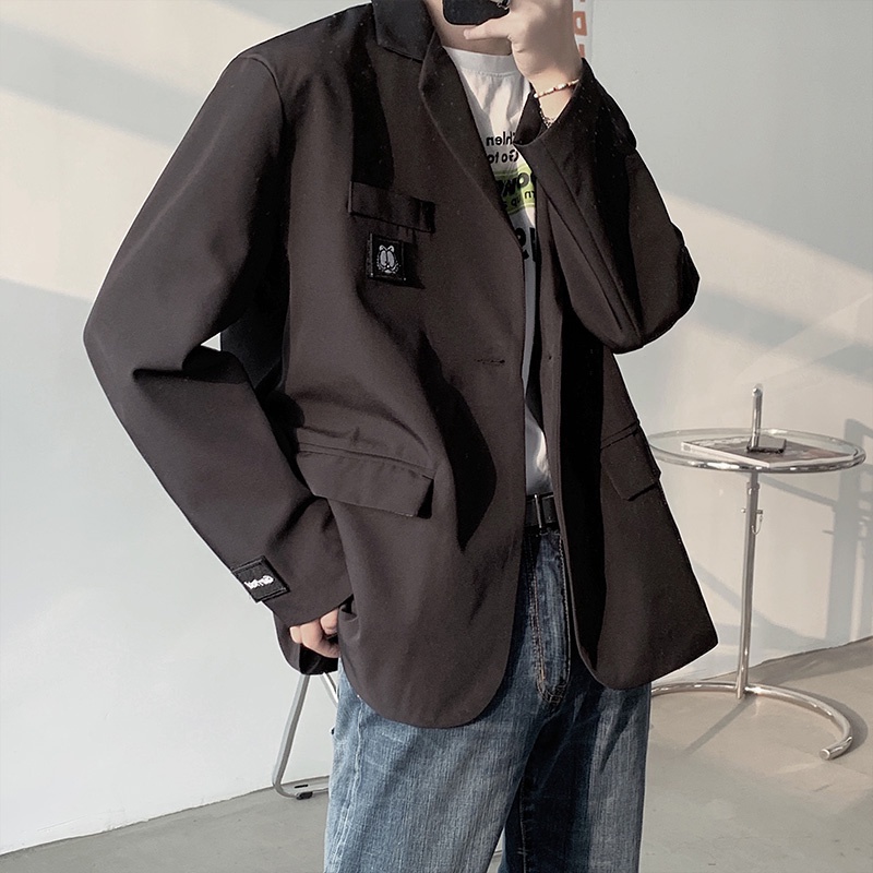 Áo khoác cao cấp màu trắng/đen phong cách hàn quốc giản dị thời trang mùa thu cho nam