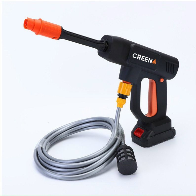 Súng rửa xe áp lực lớn, công suất 1500mAh, 3000mAh, pin Lithium 24V, ống nối dài, phun xịt cực mạnh