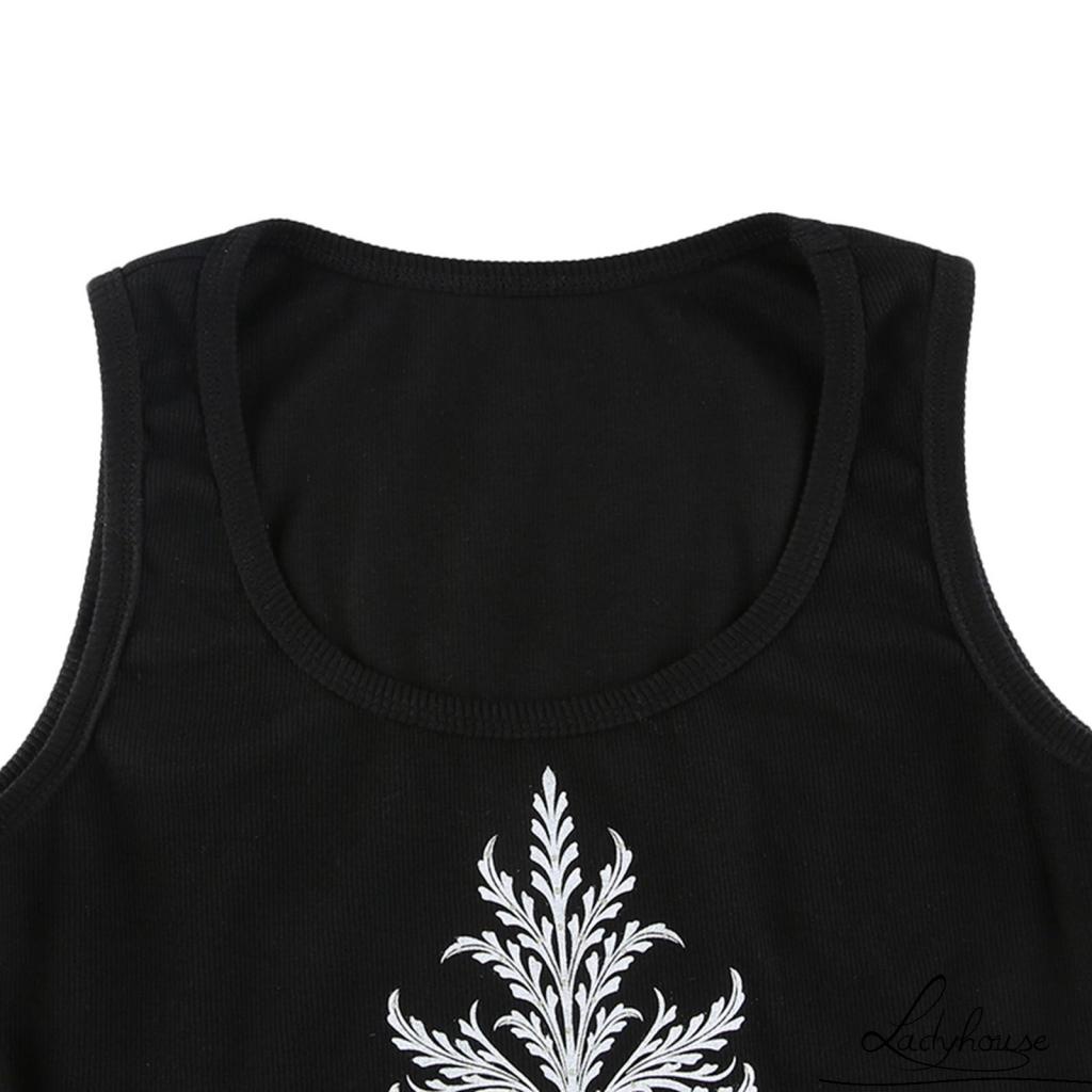 Áo Tank Top Không Tay Cổ Chữ U In Họa Tiết Phong Cách Cổ Điển Dành Cho Nữ