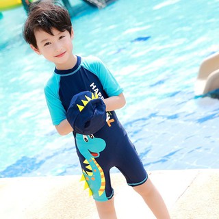 Bộ đồ bơi liền thân có kèm mũ cho bé trai_ Đồ bơi liền thân bé trai