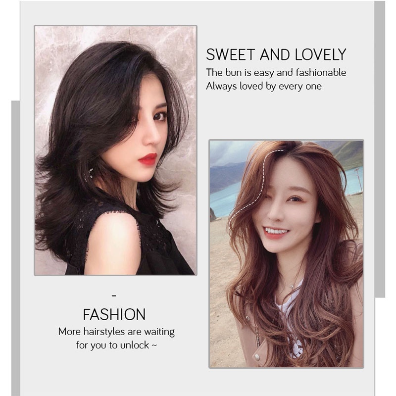 Combo 2 tóc giả mái bay phong cách Hàn Quốc, tóc giả kẹp mái dài sang chảnh cho nữ TG6