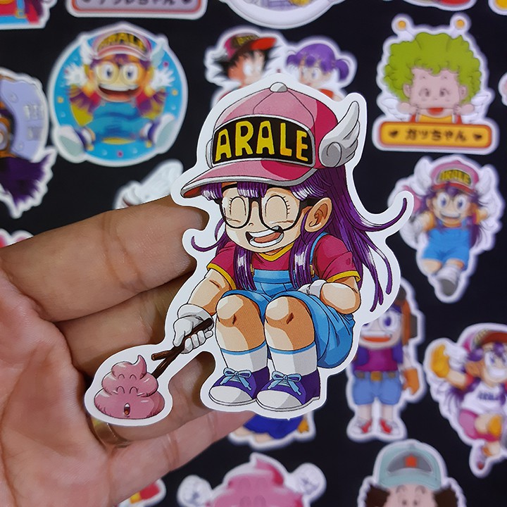 Bộ Sticker dán cao cấp chủ đề ARALE - CÔ BÉ ROBOT - Dùng dán Xe, dán mũ bảo hiểm, dán Laptop...